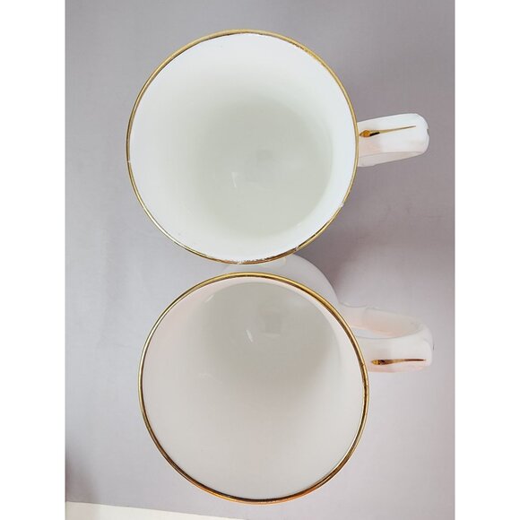 Set Of 4 Royal Victoria‎ Vintage White Fine ChiBone China Mugs Gold Trim Elegant - Picture 13 of 16